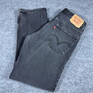 Levis 505 Regular Fit Jeans Mens 30x30 Faded Black Straight Leg Denim 00505-0260